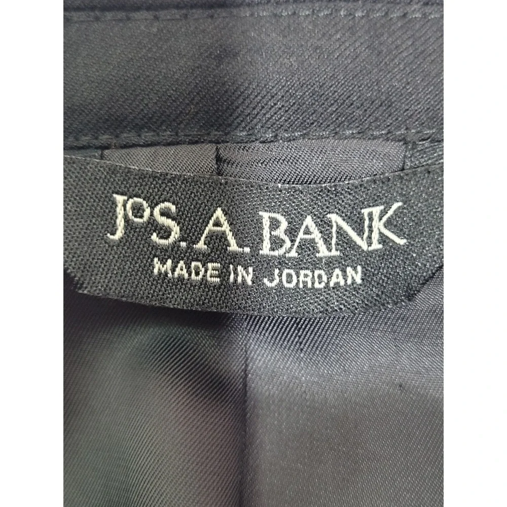 Jos. A. Bank Wool Blazer Mens 44R Signature Black Gold Crest Button Professional